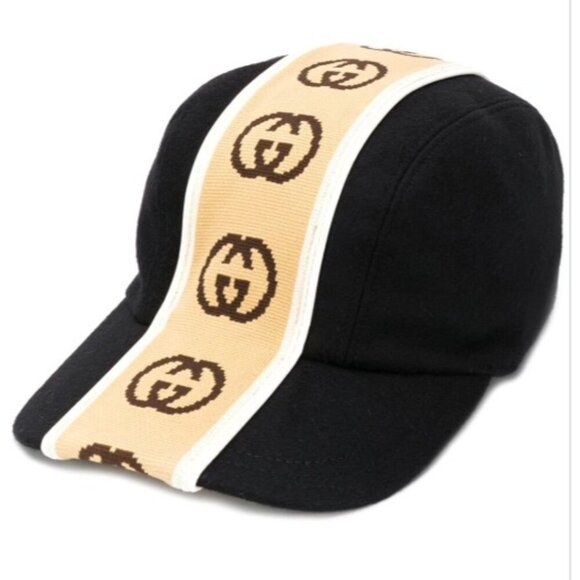 NWT Gucci interlocking G stripe hat in black size M - Picture 2 of 12